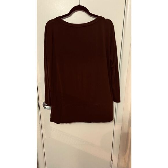 Eileen Fisher Brown Cozy Organic Cotton Interlock Top Size M - Picture 9 of 11